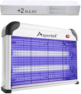 - Powerful 20W Indoor Bug Zapper - Electric Fly Trap, Mosquito Killer with UV Lamp, Includes 2 Replacement Bulbs for Effective Insect, Moth and Fungus Gnat Control