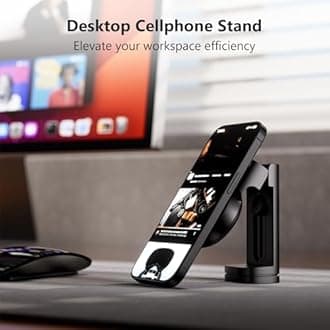 MiiKARE Universal Handsfree Phone Mount for Flying, Black, Compatible with iPhone 12-16, Magnetic, 360 Degree Rotation, Travel Must Haves Phone Stand for Desk, Tray Table, Recommended for 27295933031