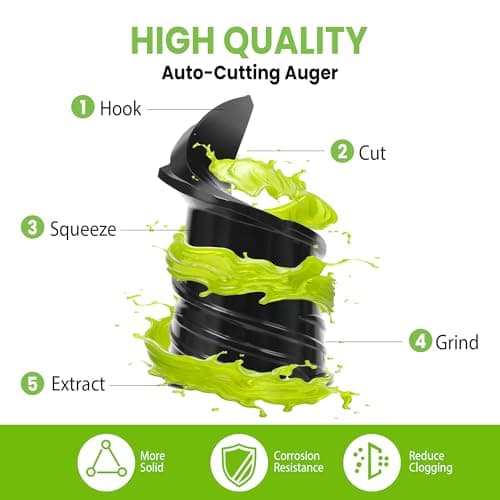 Cold Press Juicer, 6.5" Extra Large Feed Chute Juicer Machines, 350W Slow Masticating Juicer Machines with High Juice Yield for Whole Vegetables & Fruits, BPA Free, Titanium Gray, Easy to Clean