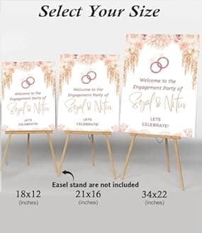 Theme My Party Custom Indian Traditional Engagement Ceremony Welcome Sign Board - Personalized Indian Pre Wedding Engagement Wedding Sign Board – Indian Ceremony Welcome Sign for Engagement Decoration
