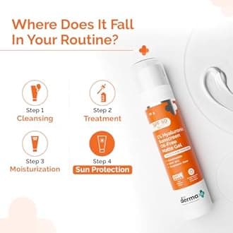 The Derma Co 1% Hyaluronic Sunscreen Oil-Free Gel SPF 50 PA++++ | Lightweight Texture | Non-Greasy | UVA/UVB, Broad Spectrum Protection & Blue Light Protection | For Men & Women | 50 g