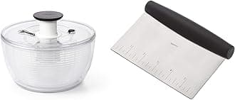 OXOGood Grips Salad Spinner & Amazon Basics Stainless Steel Bowl Scraper/Chopper
