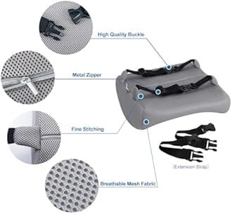 Love Home Memory Foam 3D Ventilative Mesh Lumbar Support Cushion Back Cushion - Alleviates Lower Back Pain - (Gray) by LoveHome