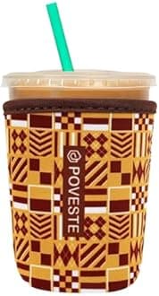 Reusable Neoprene Insulator Sleeve for Iced Coffee & Cold Soda, Coffee Sleeves for Iced & Hot Drinks, Cold Beverage Cooler Compatible with Starbucks, Dunkin (Team GFD, Small: 16-18oz)