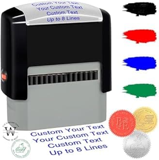 Custom Stamp Personalized Address Stamps for Business Customized Self-Inking Rubber Stamp with Name Date Signature Return Address