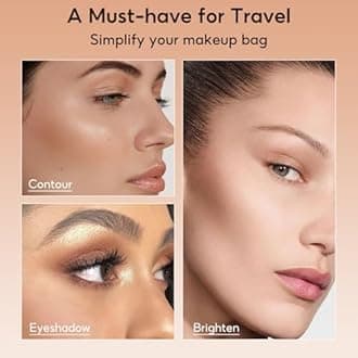 FelinWel Highlight Contour Makeup Palette Effortless Blending Matte Shimmer Highlighter Palette and Bronzer Powder for Cool Toned Skin with Brush