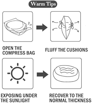 Tiita Floor Cushions Blue Seat Cushion Pillows 22"x22" Round Outdoor/Indoor Windows Pad for Patio Garden Hanging Chairs Set of 2