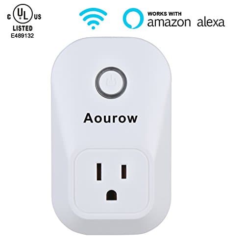Aourow Smart Socket Wifi Outlet Plug, Remote Control Switch,Compatible with Amazon Alexa Echo,Google Home,Smart Socket Control From Anywhere Via APP,with Timing Function, No Hub Required,White