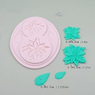 Cake Fondant Mold-Holly Leaves Silicone Mold for Chocolate,Candy, Cake Decoration, Polymer Clay, Cupcake Decor, Sugar Craft, Ice Mold, Resin Candle Soap Plaster(Folium ilex)