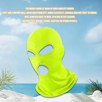 3 Hole Black Balaclava Ski Mask, Thin Full Face Mask for Men Women Motorcycle Bike Hunting Cycling Cap Ski