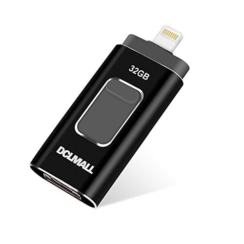 USB Flash Drive for iPhone 32GB - DCLMALL Thumb Drive Memory Storage 3 in 1 Memory Stick External Storage Memory Expansion Compatible with iPhone ipad Android Computers (Black)