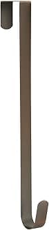 Sattiyrch 15" Wreath Hanger, Steel Over The Door Single Hook, Brushed Copper