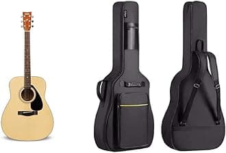 Yamaha F310 - Full Size Steel String Acoustic Guitar - Traditional Western Body - Natural & CAHAYA 40 41 Inch Acoustic Guitar Bag Waterproof Guitar Case Gig Bag 8MM Padding, CY0152