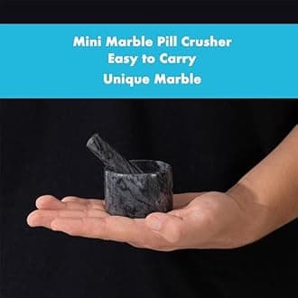 Pill Crusher, Mini Marble and Pestle Set, Pill Crusher Grinder Fine Powder, Arthritic Hands Pill Grinder