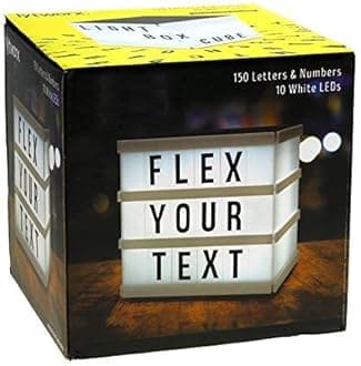 IKTU 4D Square Cinematic Light Box, LED Light Box, Cinema Light Box, Letter Light Box, 4 Sides Lightbox with 150 Letters & Symbols, (Size- 15.8 x 15.8 x 15 cm) 10 LED Lights
