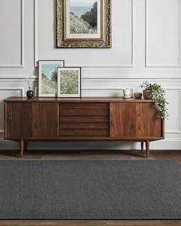 Color&Geometry Door Mat 2'4"x8' Runner Rug with Rubber Backing, Non Slip Washable Hallway Rug, Carpet Runners for Hallway Living Room Bedroom, Grey (Rolled-up NO Creases)