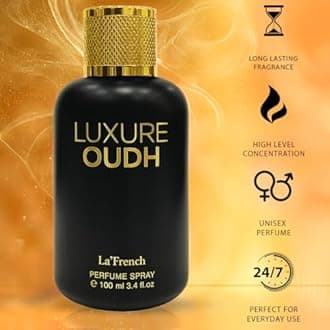 LA' French Luxure Oudh Perfume Scent For Men | Extra Long Lasting Eau De Parfum Scent For Men | Premium Luxury Fragrance | Oud Scent For Men | Blended With Oud, Rose & Agarwood 3.38Fl Oz /100 ml