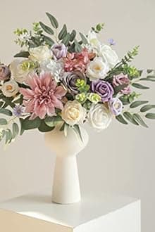 Serra Flora Artificial Flowers Combo Box Set Faux Flowers Bulk Flower Leaf with Stems Arrangements for DIY Wedding Bouquets Party Table Centerpieces Home Decorations Indoor Outdoor