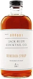 Jack Rudy Cocktail Co. - Demerara Syrup, Natural, for Whisky Old Fashioned and Rum Daiquiri Cocktails 236ml/ 8 fl oz