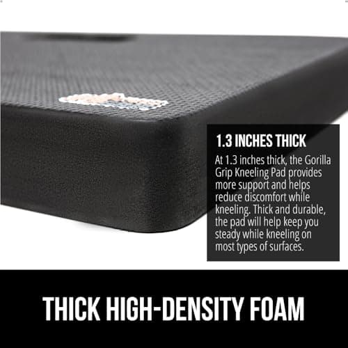 GORILLA GRIP Extra Thick Kneeling Pad, Supportive Soft Foam Cushioning for Knee, Water Resistant Construction for Gardening, Bathing Baby, Workout Supplies, Lightweight, Garden Work Gifts, Black
