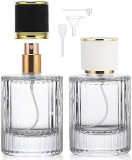 Segbeauty Travel Cologne Sprayer 1.7oz, 2pcs 50ml Glass Vintage Perfume Atomizer, Empty Refillable Perfume Bottles Travel Cologne Spray Bottle Atomizer for Men Women