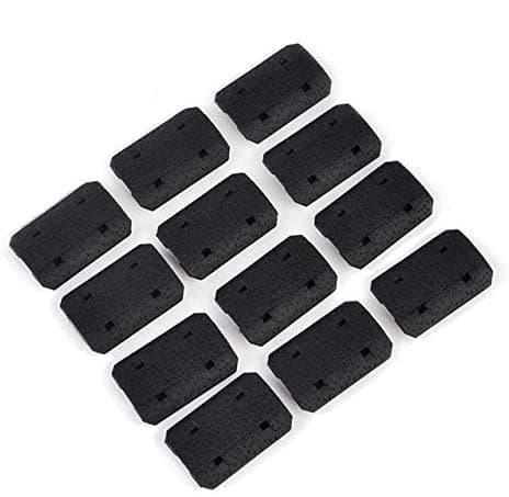 12pcs Type Nylon Mlok Handguard Protector Rail Cover Panel for Mlok Rail Handguard System (Black)