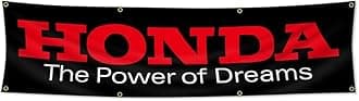 2x8ft Flag Banner Compatible with Honda Power Of Dreams For Garage/Man Cave/Dorm/Room Décor Vibrant Colors HD Printing 150D Polyester