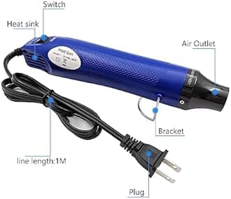 Heat Gun Heat Gun Mini Heat Gun for Crafts Portable Heat Gun Tool for Embossing, Retractable Wrapping and Paint Drying