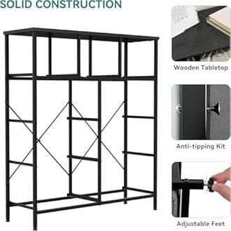 YITAHOME Dresser with 9 Drawers - Fabric Storage Tower, Organizer Unit for Bedroom, Living Room, Hallway, Closets & Nursery - Sturdy Steel Frame, Wooden Top & Easy Pull Fabric Bins (Black Grey)