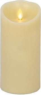 Luminara Flameless Candle - Vanilla Scented Ivory Wax Pillar - 18cm 3 Pack