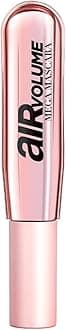 L'Oreal Paris Makeup Air Volume Mega Mascara, Lightweight & Long-lasting Volumizing Mascara for Voluminous Eyelashes, Washable Black, 0.3 Fl Oz