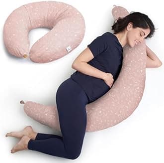 Niimo XXL Pregnancy Pillow & Nursing Pillow - 2022 Double Platinum Winner, 100% Cotton Maternity Pillow Cover, Washable Breast Feeding Pillow Baby Feeding Pillow, Body Pillow Pregnancy Gifts