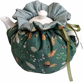 JOONOR Retro Floral Printed Tea Cosy, Cotton Tea Pot Dust Cover, Breakfast Warmer, Insulation and Keep Warm, 1Pack (CH01-7)