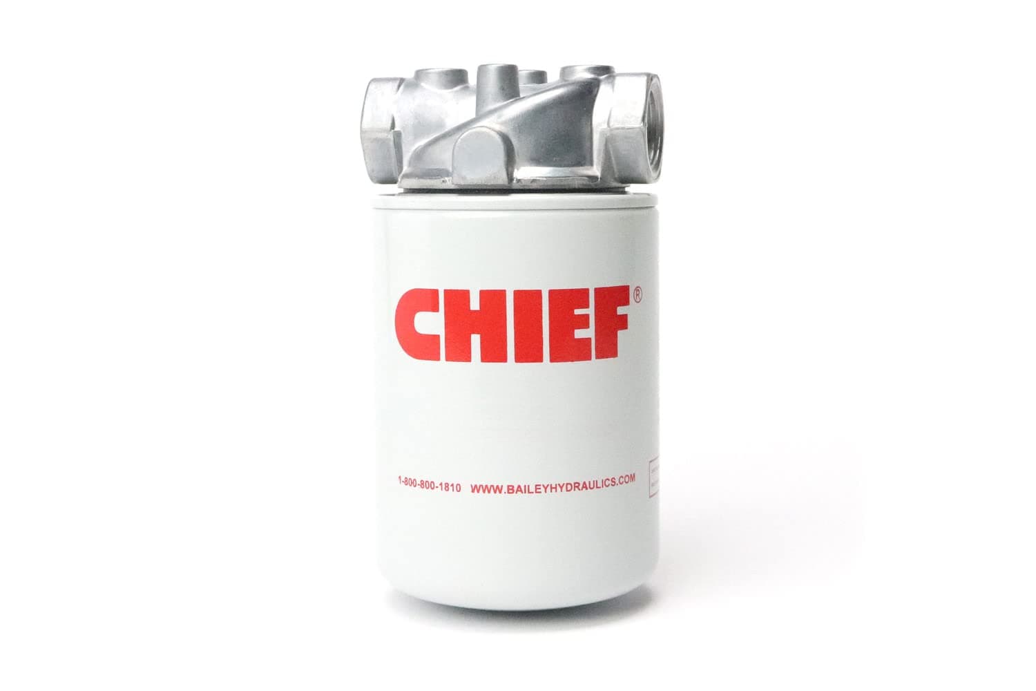 Chief Spin-On Oil Filter - Hydraulic Filter Assembly with Indicator Port - 25 GPM, 250 PSI, 3/4" NPTF Port, 1"-12 Thread - 10 Micron Filtration, Model 226006