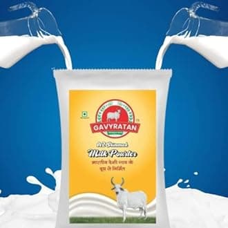 GAVYRATAN Pure & Premium Skimmed Milk Powder with Extra Protein 500Gm | Perfect for Making Tea & Coffee (Pack of 3)