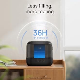 Humidifiers for Bedroom, Top Fill 4L Supersized Cool Mist Humidifier with Oil Diffuser and Nightlight, 32H Runtime, Quiet Ultrasonic Humidifiers for Home, Large Room, Baby Nursery and Plants