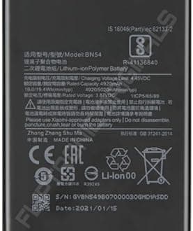 FLIPTRONICS ORIGINALS™ BN54 Battery for Redmi Note 9 / 10x 4G / 10X 5G / 10x pro 5G / M2003J15SC, M2003J15SG, M2003J15SS Battery with 1 Year Warranty**** (A18)