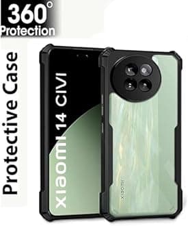 Compatible for Case: Military Grade Drop Protection Anti Yellowing Cell Phone Cover - Rugged Shockproof Protective Bumper Transparent Cases(Clear) (mi 14, Transparent)