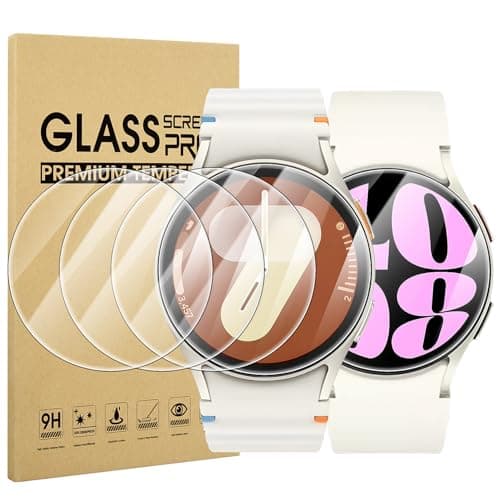 Suoman 4-Pack for Galaxy Watch 5 40mm Screen Protector/Galaxy Watch 4 40mm Screen Protector, Tempered Glass Protector for Samsung Galaxy Watch 4/5 (40mm) Smartwatch