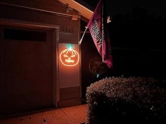 Lamomo LED Neon Lights, 16.4ft Orange Halloween Decorations 0.39In/Cut Neon Light Strip, 12V Flexible Waterproof LED Strip,Silicone Neon Rope Light for Indoor Outdoor Decor（Power Adapter not Included