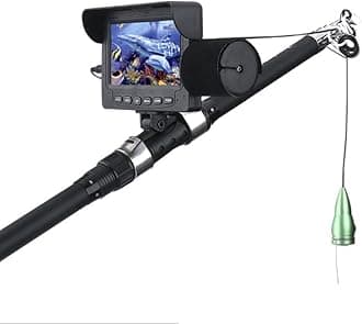 Hilitand Fish Finder Kit, Underwater Fishing Camera with 4.3'' Display, Portable Video Fish Finder, Led Brightness Adjustment, Aluminum Alloy 165° View Fish Model Camera, for Lake Fishing