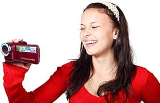 Acuvar 16MP Megapixel Compact Digital Camcorder with HD Video and Photos 16x Zoom with 2.4" Screen, 32GB Card and USB Cable (Red, Camera + SD Card)