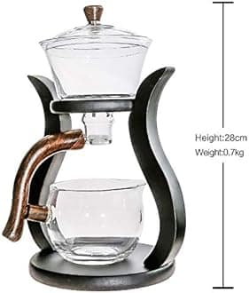 RORA Lazy Kungfu Magnetic Glass Tea Pot with Rotating Lid Semi-Automatic