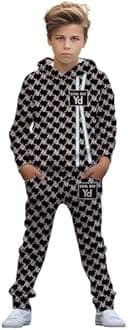 boys' clothing sets, 2-Piece Hoodie & Pants Outfits for Boys Size 4-14 | Lightweight Non-Fleece Fall & Spring Clothing Sets