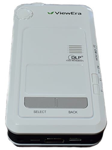 ViewEra V100P DLP LED Pocket Projector with Built-in Android OS and Wi-Fi, 100 Lumens, Resolution 854x480, Contrast Ratio 2,000:1, Throw Ratio 1.4:1, Projection Distance 16" to 112"