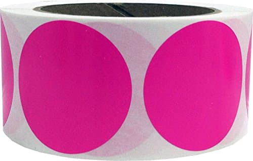Coding Dot Labels 2 Inch Round -500 Coloured Circle Stickers Per Roll (Hot Pink)