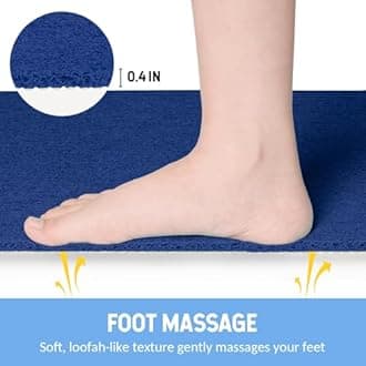 Non-Slip Bathtub Mat, 2 Pack Anti Slip Shower Mat, Fast Drying Bathtub Mats, Foot Scrubber Mat, Anti Slip Mat for Tub, Floor, Bathroom, Kitchen, Home, Hotel (Navy Blue 24"×16"+24"×16")