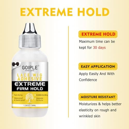 Goiple Wig Accessory Essentials Kit Lace Front Wig Glue & Remover, Wig Caps, Elastic Band, Hair Wax Stick, Edge Control, Edge Brush, Hair Shear Dermaplanning Razor Tool and Edge Scarf - 28PCS