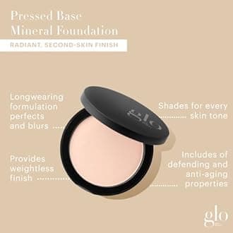 Glo Skin Beauty Pressed Base Powder Foundation Makeup (Beige Fair) - Flawless Coverage for a Radiant Natural, Second-Skin Finish