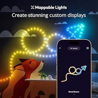 Twinkly Strings USB-C Star 200 LED, Star-shaped LED Light String, Christmas Lights, RGB Multicolor LED Lights, Mappable LEDs, Compatible with Alexa, Google Home, USB-C Power, Green Wire, 12m